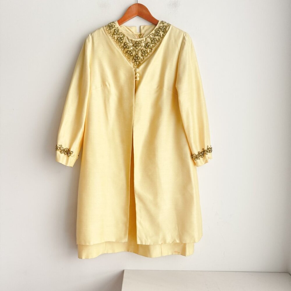 Vintage Adrian First Name in Dresses Sheath Dress + Blazer 2 Piece Set M